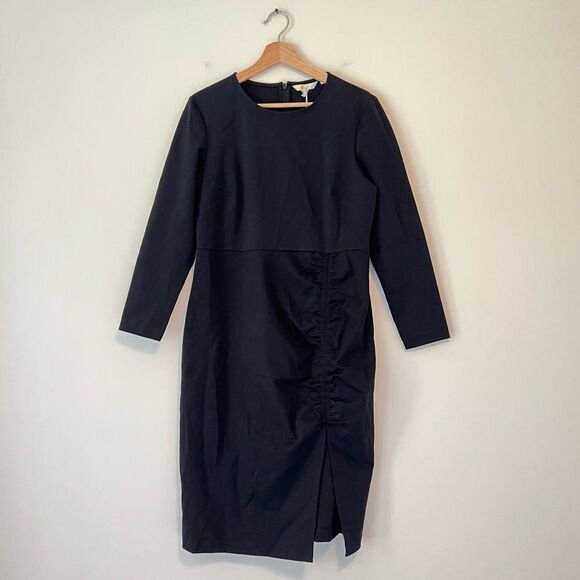 Boden Black Column Midi Dress NEW Size 12 Petite Long Sleeve - Picture 5 of 11